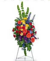 Vibrant Life Standing Funeral Spray