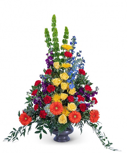 Vibrant Life Urn Funeral Arrangement 