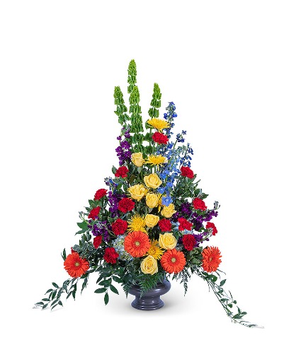 Vibrant Life Urn Sympathy Arrangement