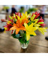 Vibrant Lily Bouquet Vased Floral Arrangement