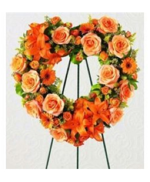 Vibrant  Orange Heart Wreath  Heart Wreath