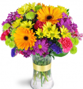 Vibrant Rainbow of Colours Vase