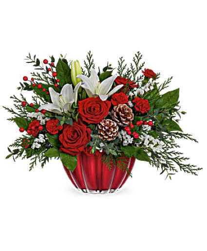 Vibrant Red Christmas Centerpiece 