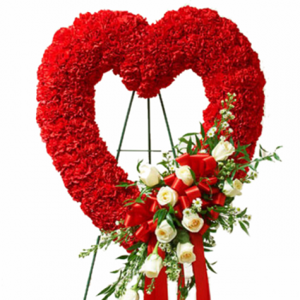 Vibrant Red Heart Standing Open Heart