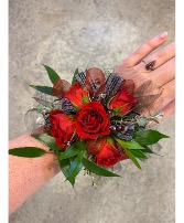 Vibrant Red Wrist Corsage 