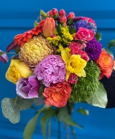 Vibrant Spring Blooms Handheld/Nosegay Bouquet 