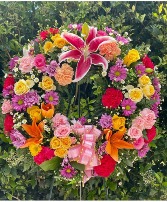 Vibrant Standing Spray Tribute  Funeral 