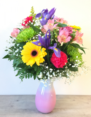 Vibrant Surprise  Vased Fresh Flowers
