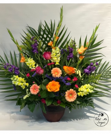 Vibrant tribute  in Aurora, ON | Petal Me Sugar Florist