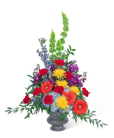 Vibrant Urn Sympathy in Nevada, IA | Flower Bed