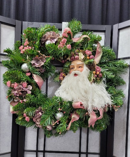 Victorian Christmas Wreath Permanent Silks & Artificial Greenery