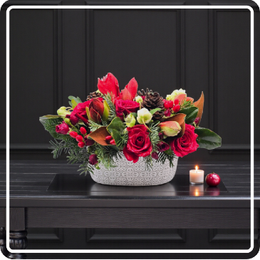 Victorian Holiday Charm Centerpiece in Spencer, MA | Appleblossoms Flowers, Gifts & More
