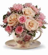 Victorian Teacup Bouquet Floral Arrangement