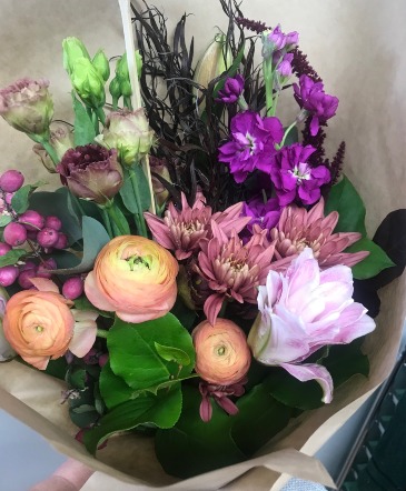 Vintage  wrapped bouquet  medium size in Damariscotta, ME | Willow Rose Flower Shoppe