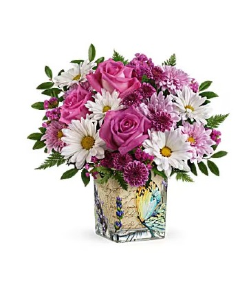 Vintage Butterfly Bouquet vase Arrangement in Milton, ON | Milton's Flowers & Gifts
