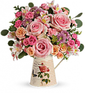 Vintage Chic Bouquet Pitcher Arrangement