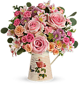 Vintage Chic Bouquet Pitcher Arrangement
