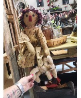 Vintage Raggedy Doll with Rabbit gift