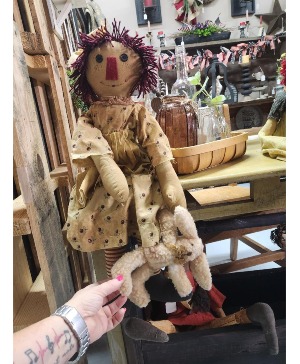 Vintage Raggedy Doll with Rabbit gift
