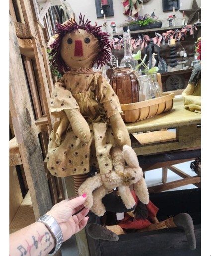 Vintage Raggedy Doll with Rabbit gift