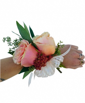 Vintage Rose Elastic Wrist Corsage Dance Flowers
