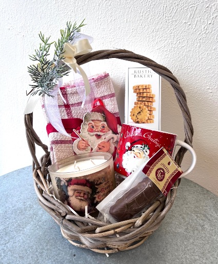 Vintage Santa Gift Basket