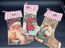 Vintage Santa Stockings Christmas Gifts