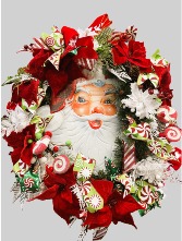Vintage Santa Wreath  Door Wreath 24"