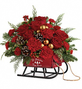 Vintage Sleigh Arrangement by Teleflora Designs in White Oak, PA | Breitinger's Flowers & Gifts Vintage Sleigh Arrangement by Teleflora Designs in White Oak, PA | Breitinger's Flowers & Gifts