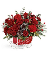Vintage Sleigh Christmas Bouquet #LoveOutLoud Christmas