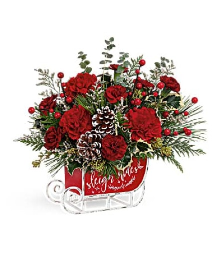 Vintage Sleigh Ride Bouquet Christmas ONLY 1 AVAILABLE