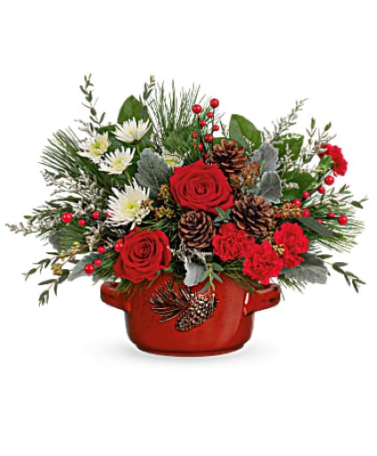 VINTAGE STONEWARE CHRISTMAS ARRANGEMENT