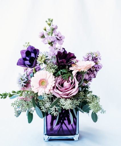 Violet Frost Vase Arrangement