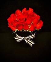 VIP Floral Red Roses in Black Container