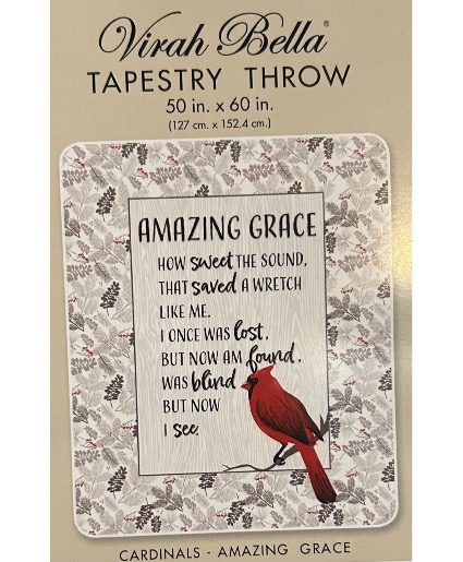 Virah Bella Tapestry Throw 50x60” - Amazing Grace