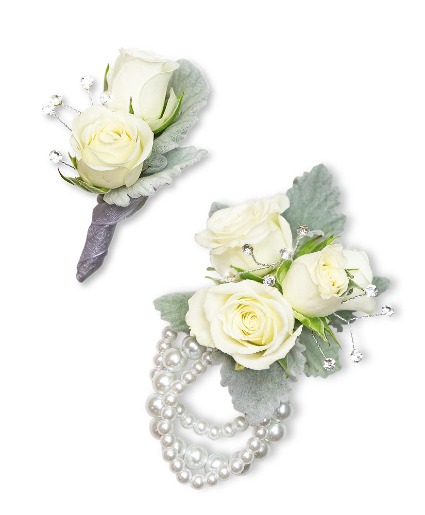 Virtue Corsage and Boutonniere Set Flower Arrangement