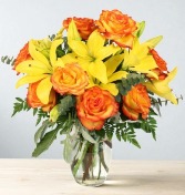 Vivid Amber Bouquet of Flowers