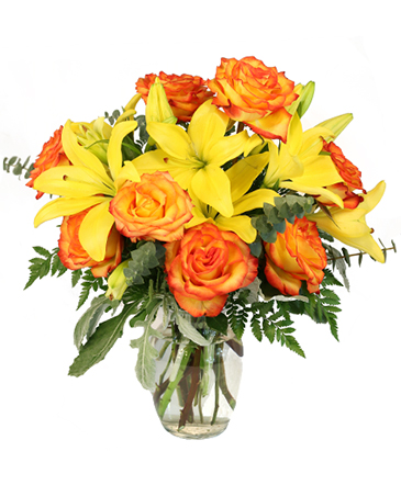 Vivid Amber Bouquet of Flowers in Santa Clarita, CA | Rainbow Garden And Gifts