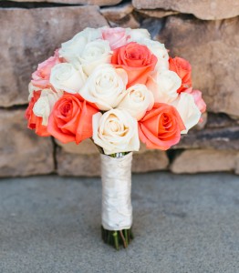 Vivid Coral  Bridal Bouquet 