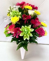 VIVID MEMORIES CEMETERY CONE  SILK BOUQUET