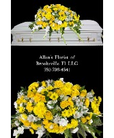Vivid Remembrance Casket  Fresh cut flowers 