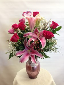 Valentine Pink Glass Vase 