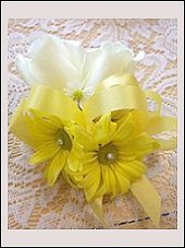 White Rose & Yellow Daisy Wedding Corsage