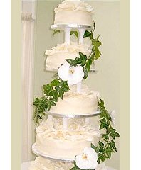 Wedding Cake with Orchids & Ivy