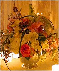 Romantic Table Arrangement Wedding Reception Flowers