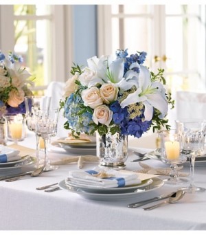 Wedding Centerpiece Touch of Blue 