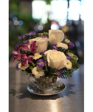 Teacup Arrangement in Saint Clairsville, OH