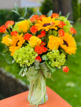 Warm Fall Day Vased Arrangement