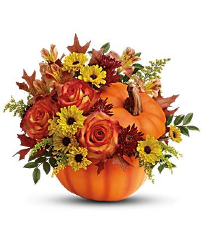 WARM FALL WISHES PUMPKIN CENTERPIECE