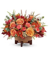 Warm Greeting Copper Centerpiece  Fresh Fall Mix
